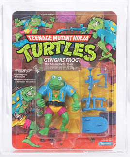 1989 Playmates Teenage Mutant Ninja Turtles Carded Action Figure - Genghis Frog 14 Back ITEM # N104